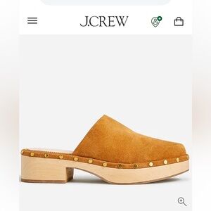 J. Crew Women Dakota Clogs in Suede Burnished Pecan, EUC